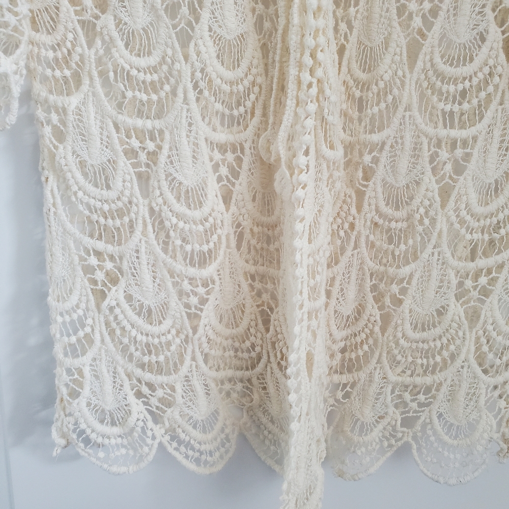 BNWOT Crochet Knit Open Kimono with Tie - Picture 5 of 8